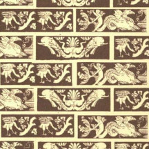 Brown Petite Renaissance Vignettes Print Italian Paper ~ Carta Varese Italy